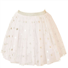 Load image into Gallery viewer, Silver Stars White Net Skirt