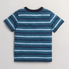 Load image into Gallery viewer, CrayonFlakes Soft and comfortable Striped Printed Tshirt - Blue