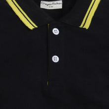 Load image into Gallery viewer, CrayonFlakes Soft and comfortable Solid Polo Collar Tshirt - Black