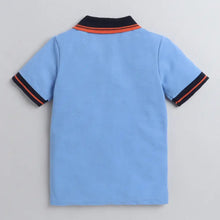 Load image into Gallery viewer, CrayonFlakes Soft and comfortable Solid Polo Collar Tshirt - Blue
