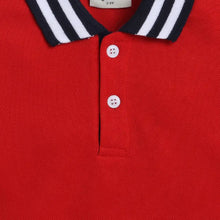 Load image into Gallery viewer, CrayonFlakes Soft and comfortable Solid Polo Collar Tshirt - Red