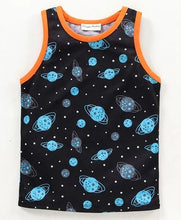 Load image into Gallery viewer, CrayonFlakes Soft and comfortable Universe Print Tshirt - Black