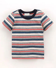 Load image into Gallery viewer, CrayonFlakes Soft and comfortable Striped Printed Tshirt - Grey