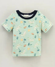 Load image into Gallery viewer, CrayonFlakes Soft and comfortable Striped Dinosaur Printed Tshirt