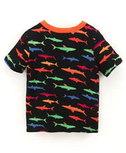 Load image into Gallery viewer, CrayonFlakes Soft and comfortable Whales Printed Tshirt - Black