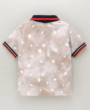 Load image into Gallery viewer, Star Printed Polo T-shirt - Beige