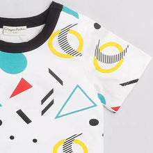 Load image into Gallery viewer, CrayonFlakes Soft and comfortable Geometric Shapes Tshirt - Offwhite