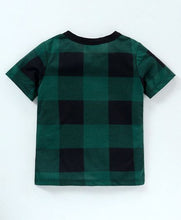 Load image into Gallery viewer, CrayonFlakes Soft and comfortable Checkered Printed Tshirt - Green