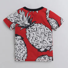 Load image into Gallery viewer, CrayonFlakes Soft and comfortable Pineapple Printed Tshirt - Red
