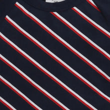 Load image into Gallery viewer, CrayonFlakes Soft and comfortable Striped Printed Tshirt - Navy
