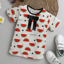 Load image into Gallery viewer, CrayonFlakes Soft and comfortable Watermelon Printed Bow Top