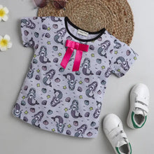 Load image into Gallery viewer, CrayonFlakes Soft and comfortable Mermaid Printed Bow Top