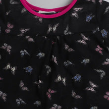 Load image into Gallery viewer, CrayonFlakes Soft and comfortable Butterfly Printed Yoke Top - Black