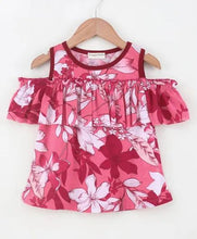 Load image into Gallery viewer, CrayonFlakes Soft and comfortable Cold Shoulder Frock Style Floral Printed Top

