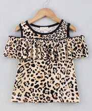 Load image into Gallery viewer, CrayonFlakes Soft and comfortable Cold Shoulder Frock Style Animal Printed Top
