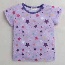 Load image into Gallery viewer, CrayonFlakes Soft and comfortable Stars Printed Top - Purple