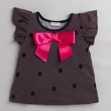 Load image into Gallery viewer, CrayonFlakes Soft and comfortable Polka Printed Top - Brown
