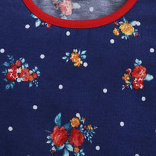 Load image into Gallery viewer, CrayonFlakes Soft and comfortable Floral with Sleeves Frill Top - Blue