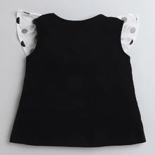 Load image into Gallery viewer, CrayonFlakes Soft and comfortable Solid with Front Frill Top - Black