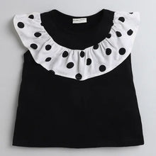 Load image into Gallery viewer, CrayonFlakes Soft and comfortable Solid with Front Frill Top - Black