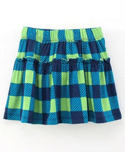Load image into Gallery viewer, CrayonFlakes Soft and comfortable Checkered Printed Skirt - Blue