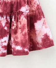 Load image into Gallery viewer, CrayonFlakes Soft and comfortable Tie and Dye Printed Skirt - Maroon
