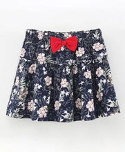 Load image into Gallery viewer, CrayonFlakes Soft and comfortable Floral Printed Skirt - Navy
