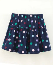 Load image into Gallery viewer, CrayonFlakes Soft and comfortable Polka Printed Skirt - Navy