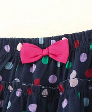 Load image into Gallery viewer, CrayonFlakes Soft and comfortable Polka Printed Skirt - Navy