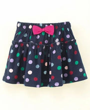 Load image into Gallery viewer, CrayonFlakes Soft and comfortable Polka Printed Skirt - Navy
