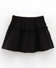 Load image into Gallery viewer, CrayonFlakes Soft and comfortable Solid Frilled Skirt - Black