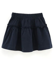 Load image into Gallery viewer, CrayonFlakes Soft and comfortable Solid Frilled Skirt - Navy