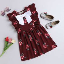 Load image into Gallery viewer, Floral Front Frill with Bow Dress