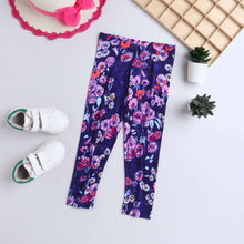 Load image into Gallery viewer, CrayonFlakes Soft and comfortable Floral Printed Leggings - Purple
