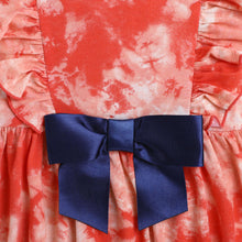 Load image into Gallery viewer, CrayonFlakes Soft and comfortable Front Frill with Bow Tie and Dye Dress / Frock
