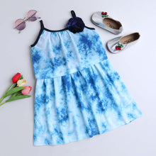 Load image into Gallery viewer, CrayonFlakes Soft and comfortable Tie and Dye Layered Dress / Frock - Blue